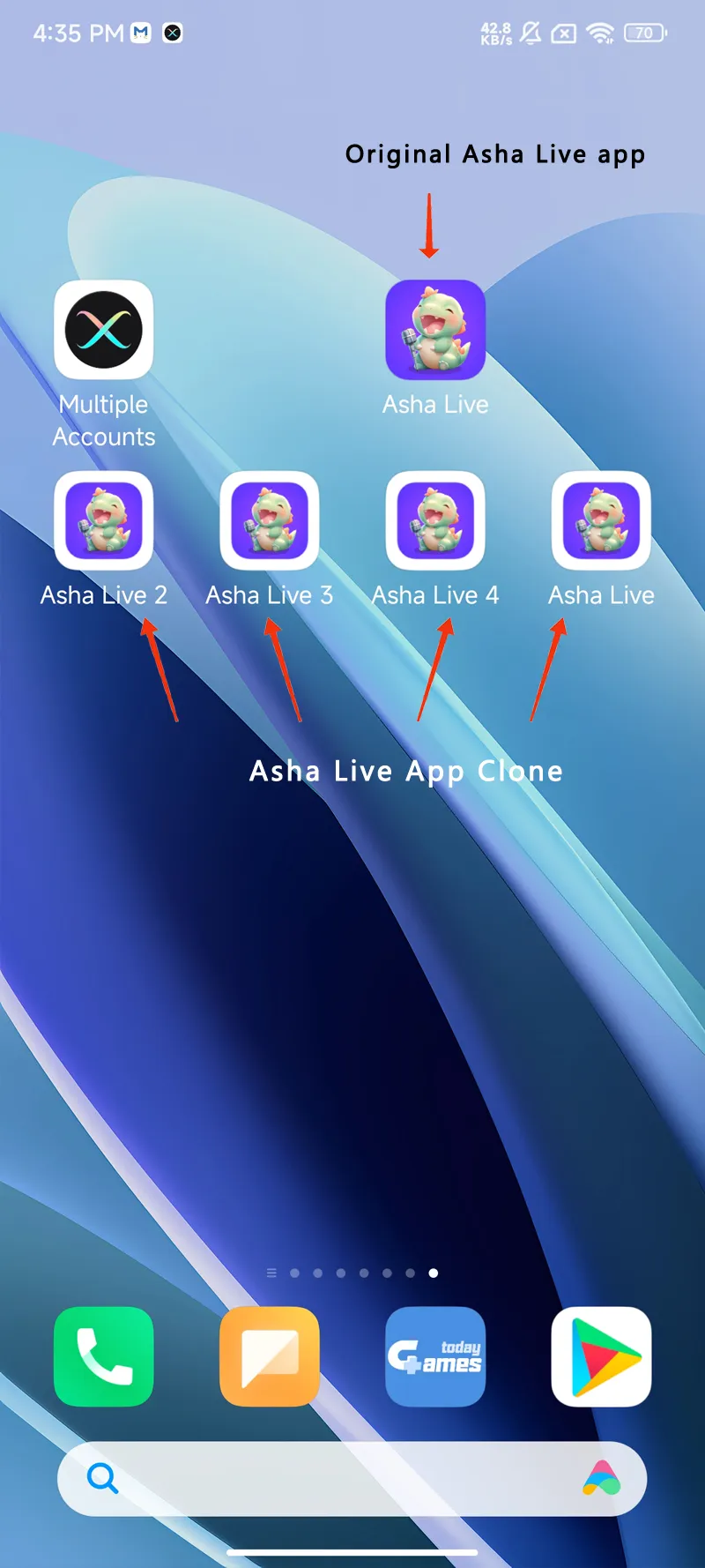 Asha Live clone android