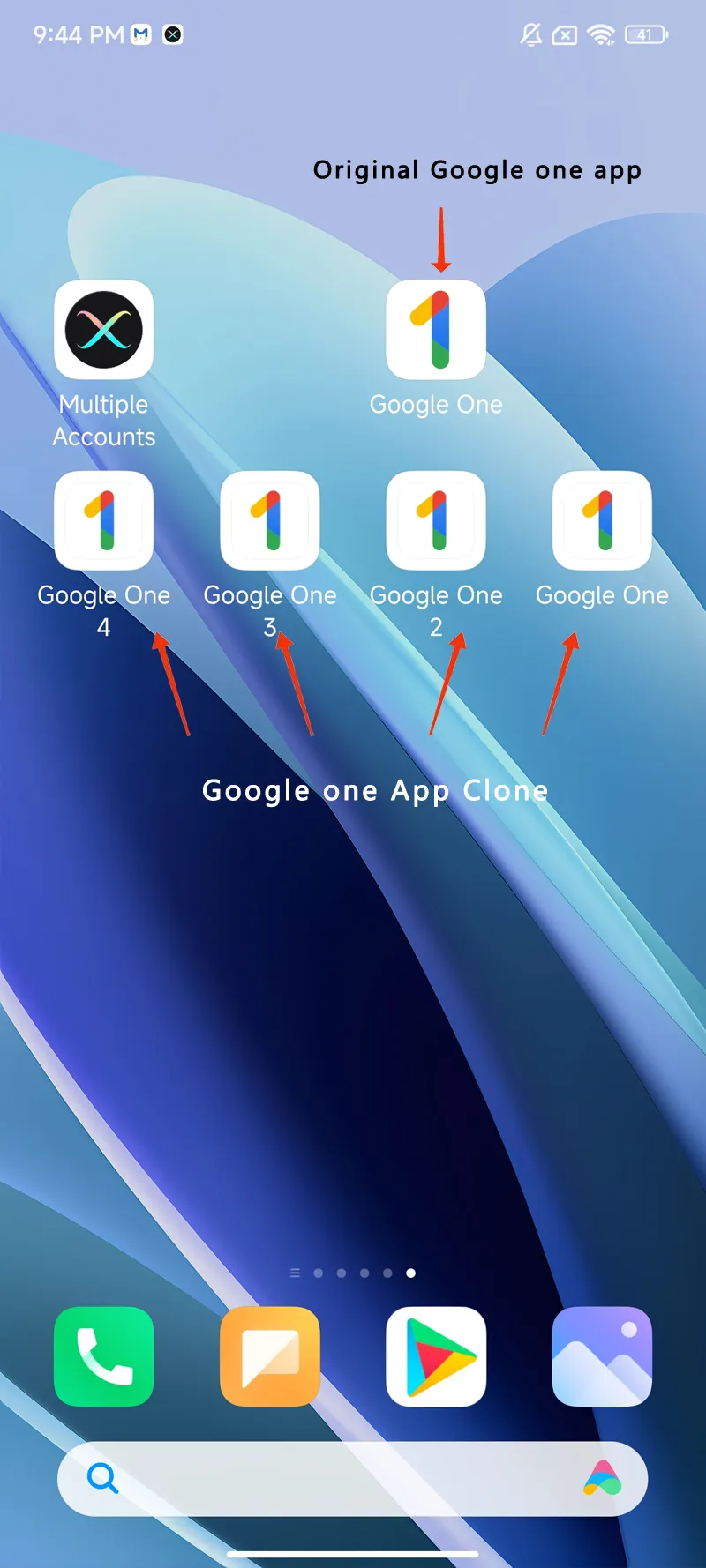 Google One clone android