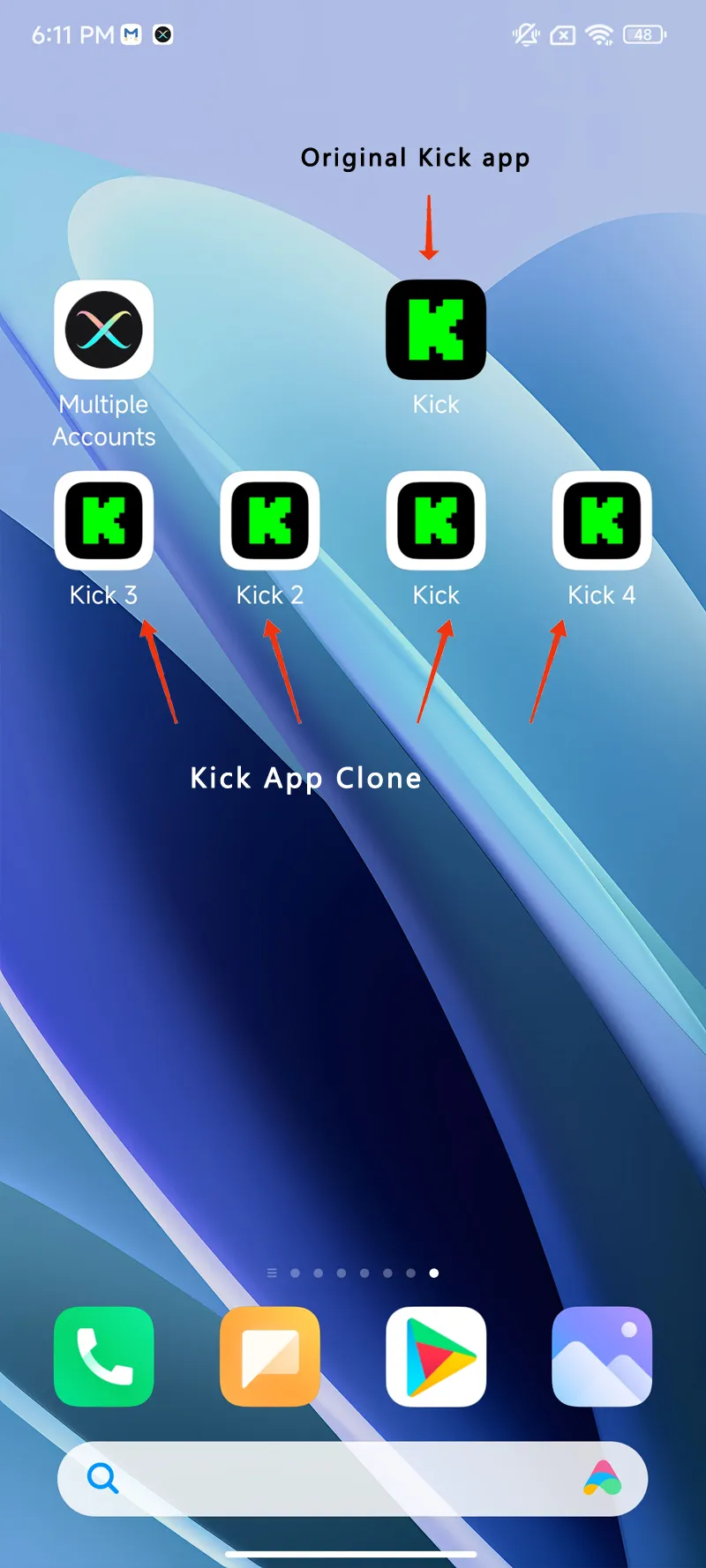 Kick clone android