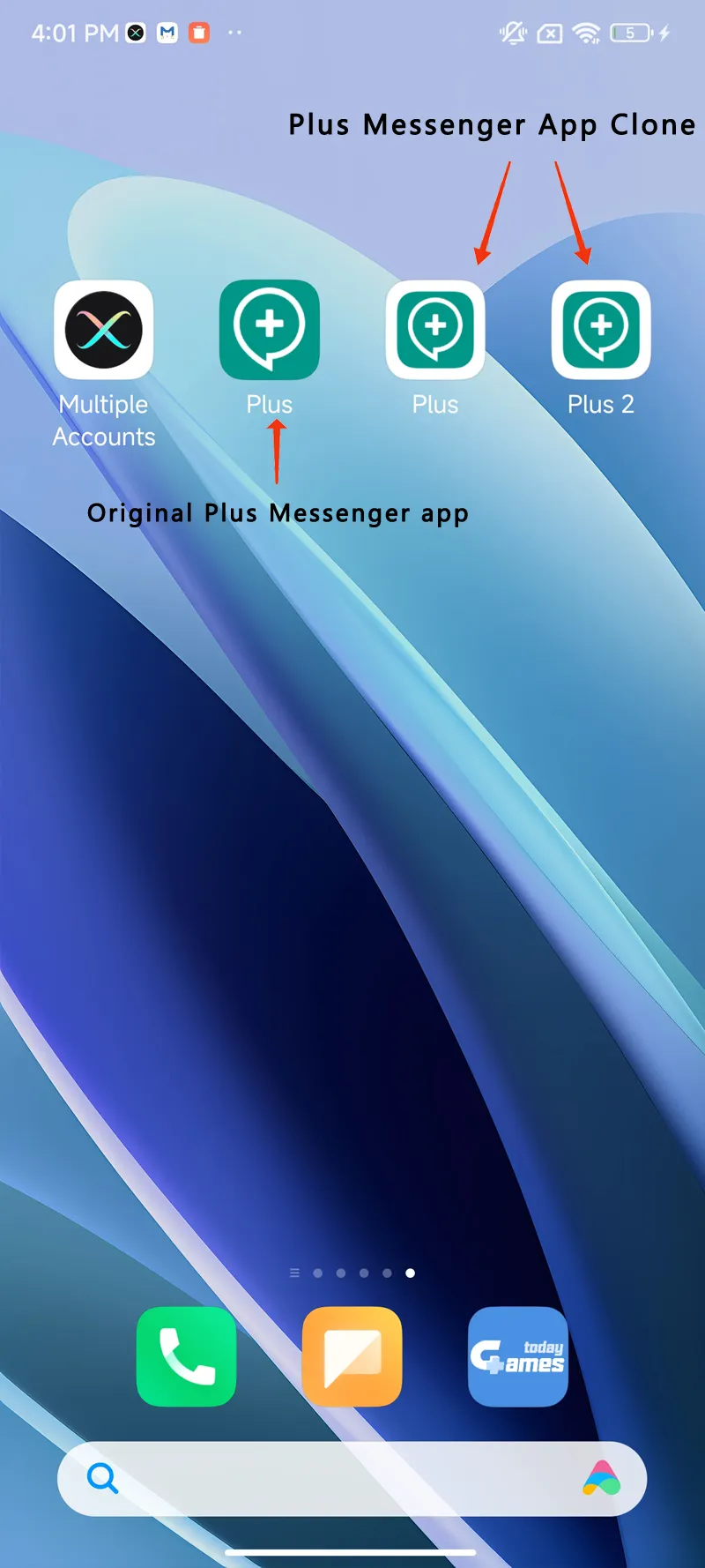 Plus Messenger clone android