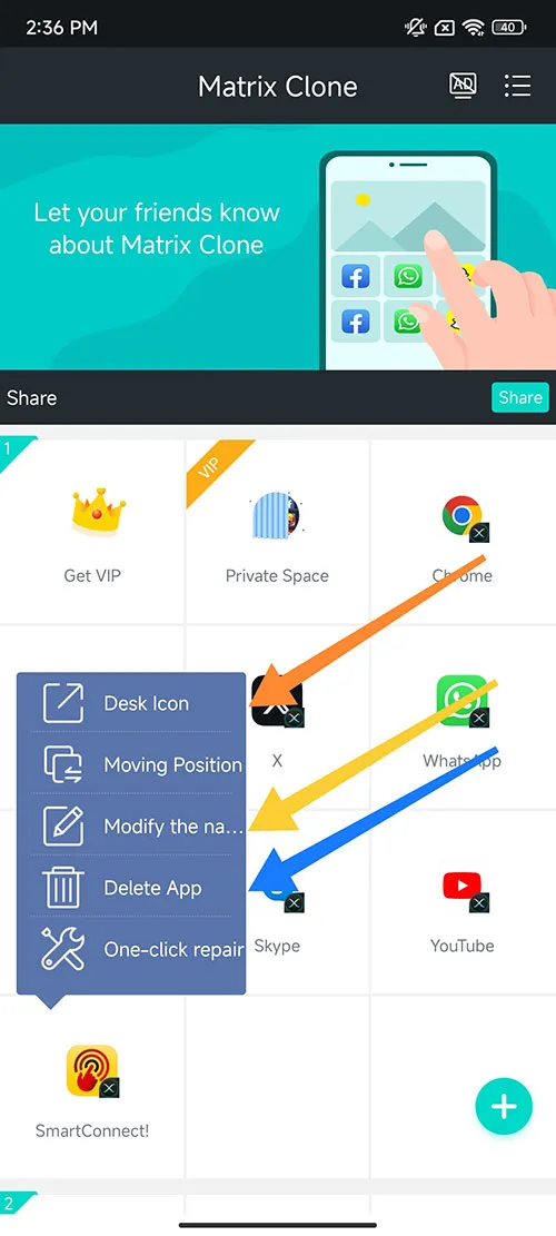 How to use the cloned Smart-Connect