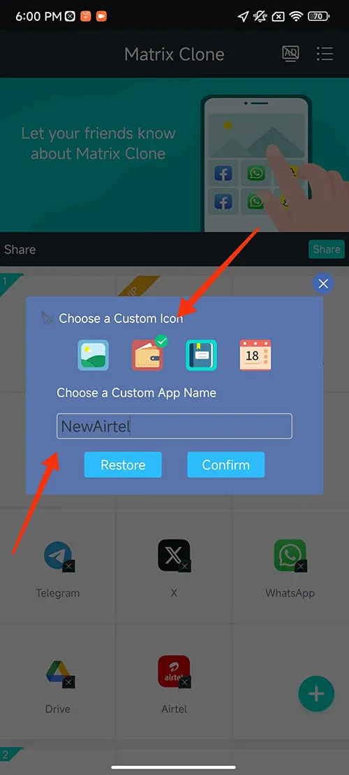 Steps to rename and modify the app icon