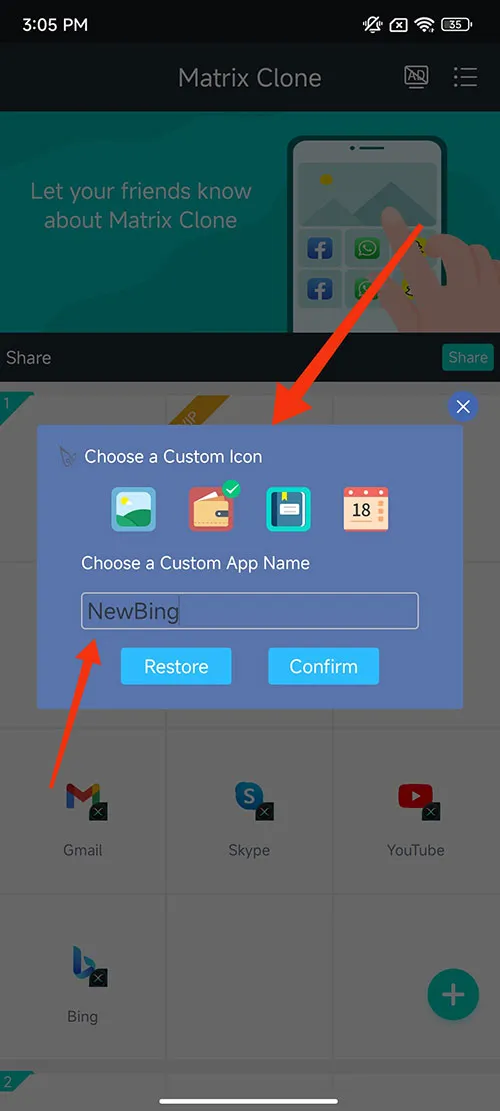 Steps to rename and modify the app icon