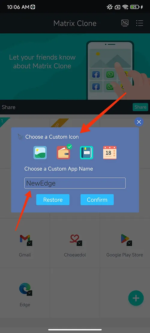 Steps to rename and modify the app icon