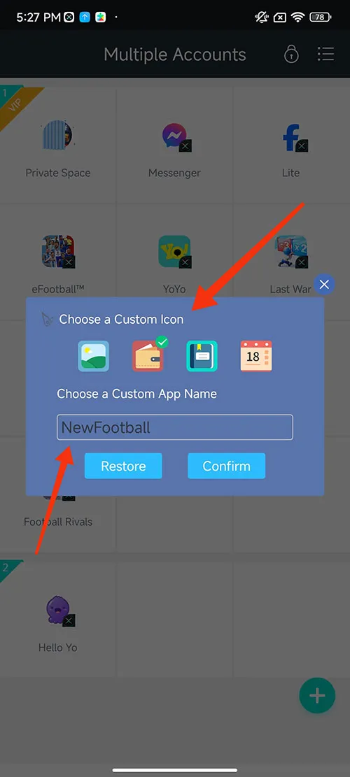 Steps to rename and modify the app icon