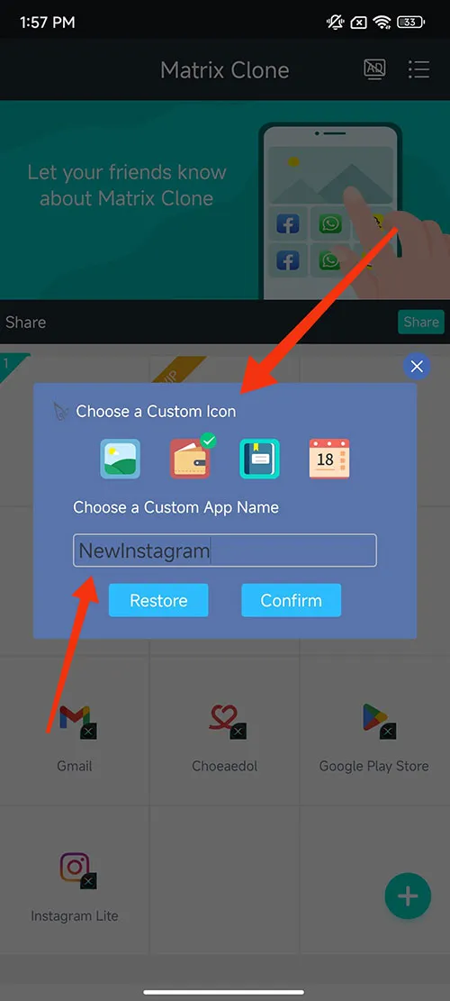 Steps to rename and modify the app icon