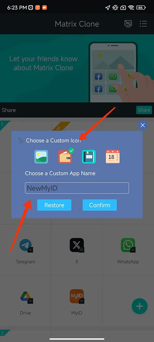 Steps to rename and modify the app icon