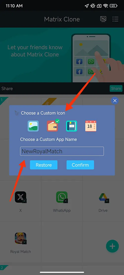 Steps to rename and modify the app icon