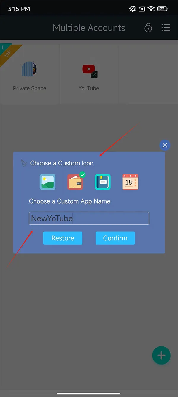 Steps to rename and modify the app icon