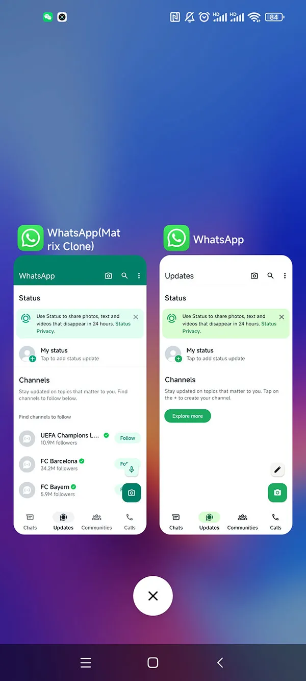 Dual WhatsApp account login